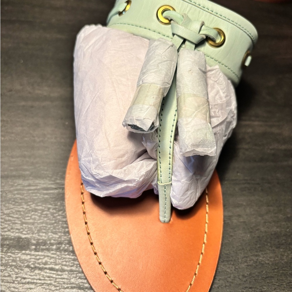 COACH BRAND NEW Mint Green Leather Sandals *******AUTHENTIC ******** - Picture 2 of 12